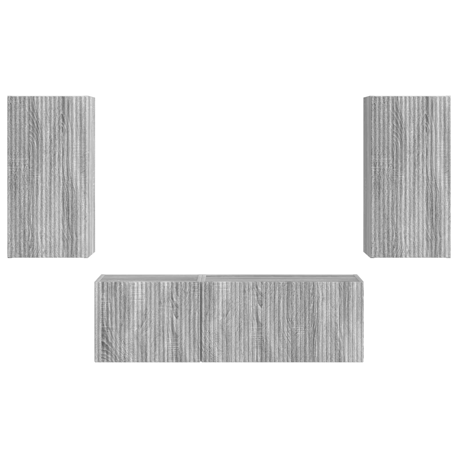 Set zidnog ormarića za TV 4 pcs Siva Sonoma Konstruirano drvo