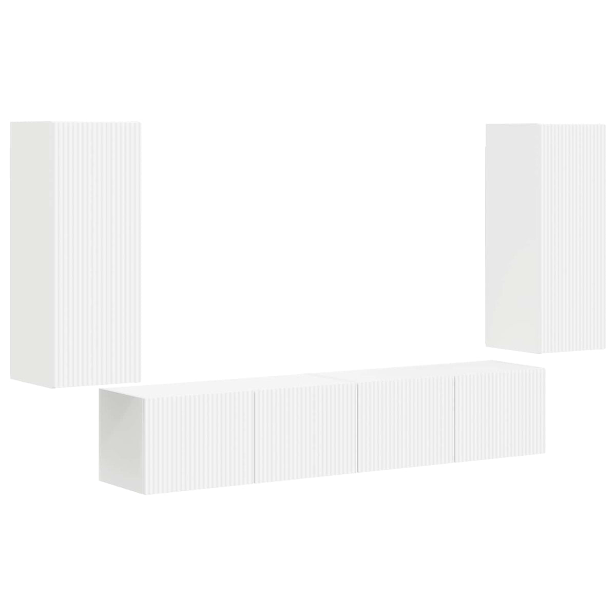 Set zidnog ormarića za TV Zidne 4 pcs Bijelo Konstruirano drvo