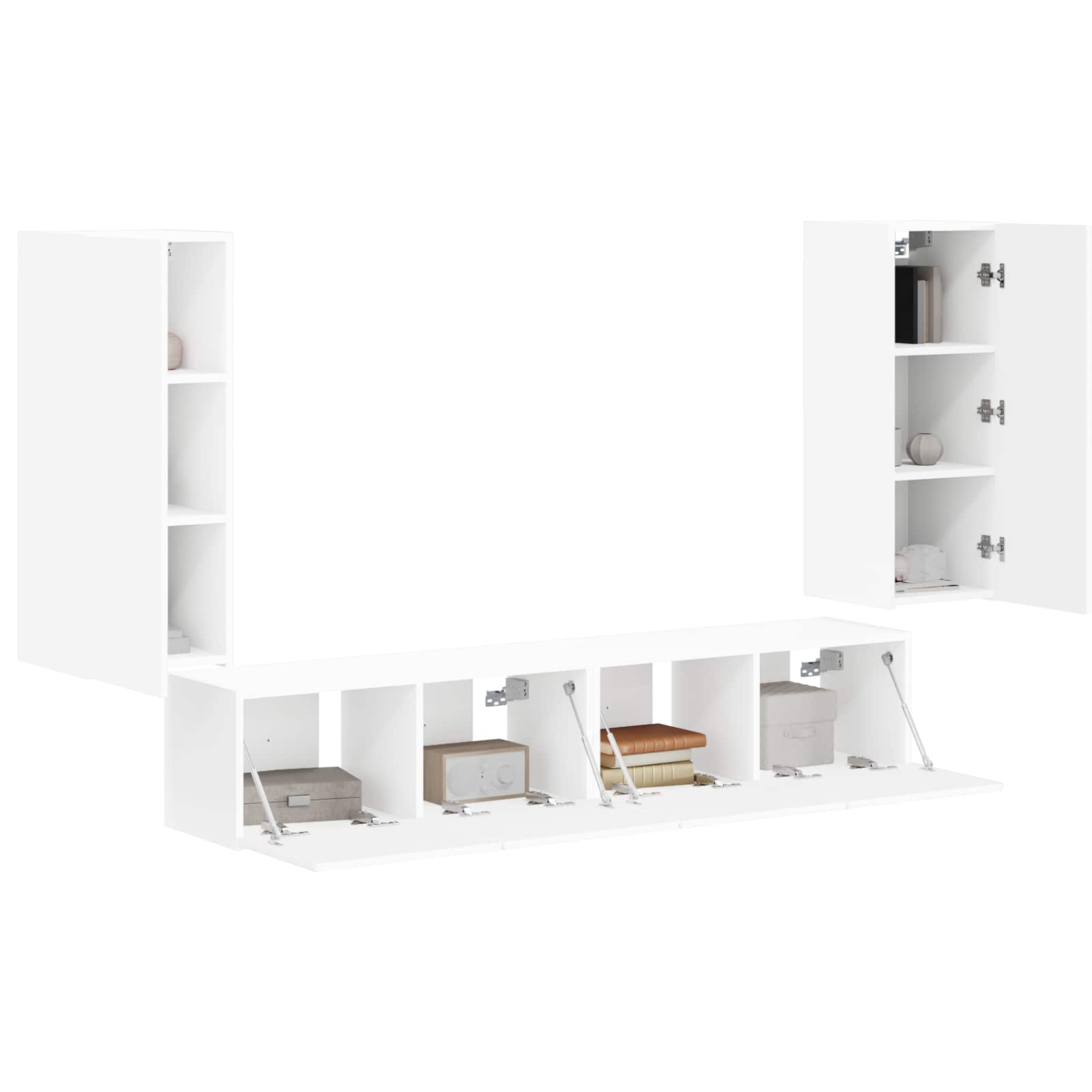 Set zidnog ormarića za TV Zidne 4 pcs Bijelo Konstruirano drvo