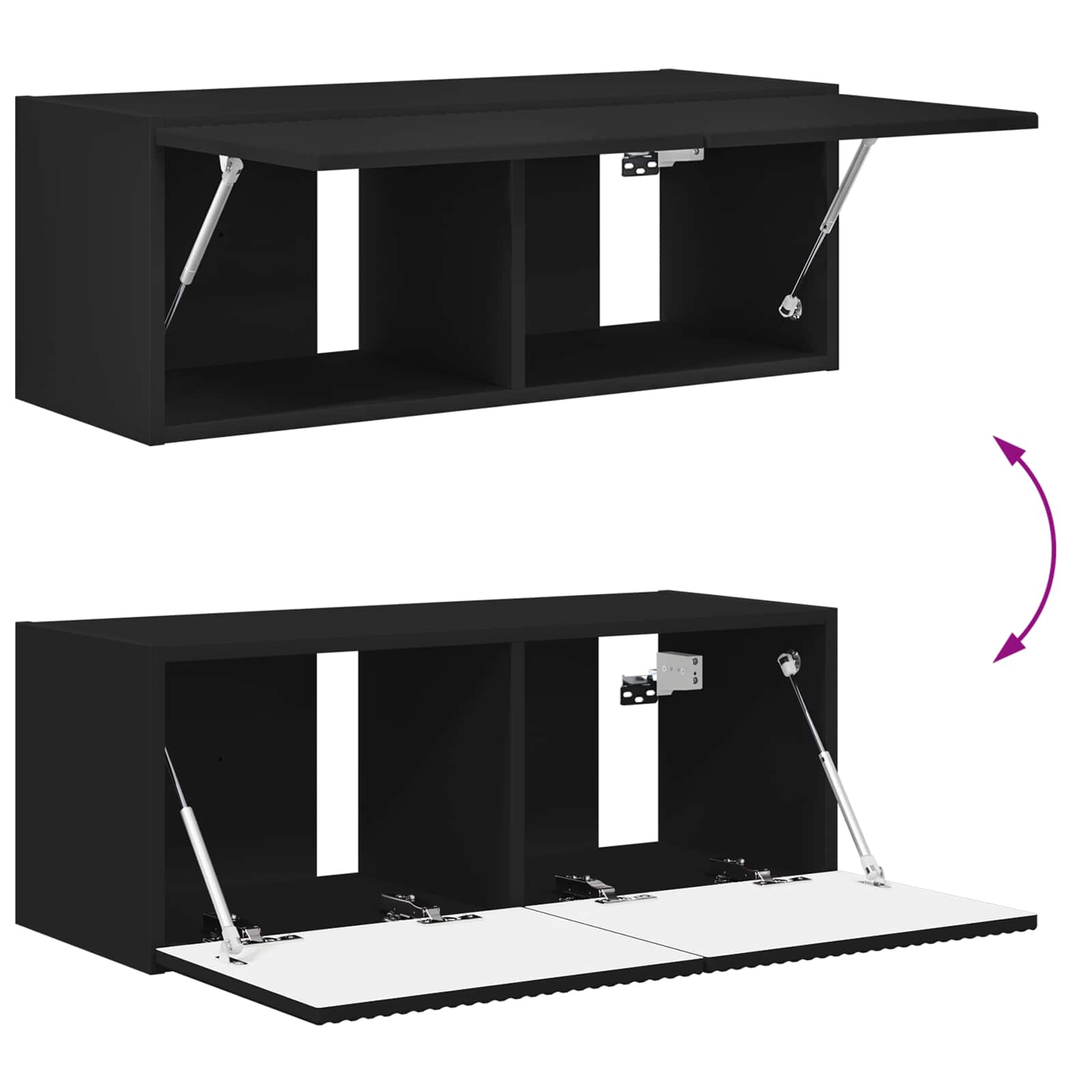 Set zidnog ormarića za TV Zidne 4 pcs Crna Konstruirano drvo