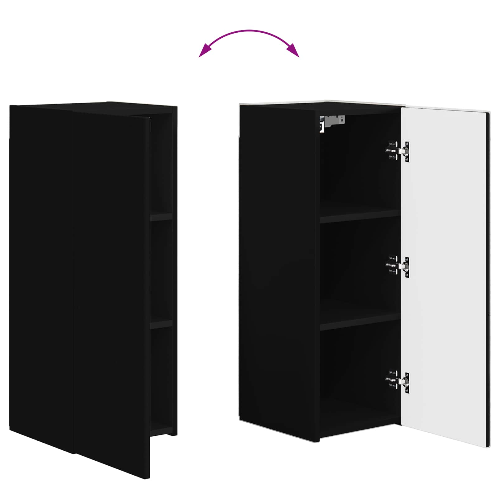 Set zidnog ormarića za TV Zidne 4 pcs Crna Konstruirano drvo