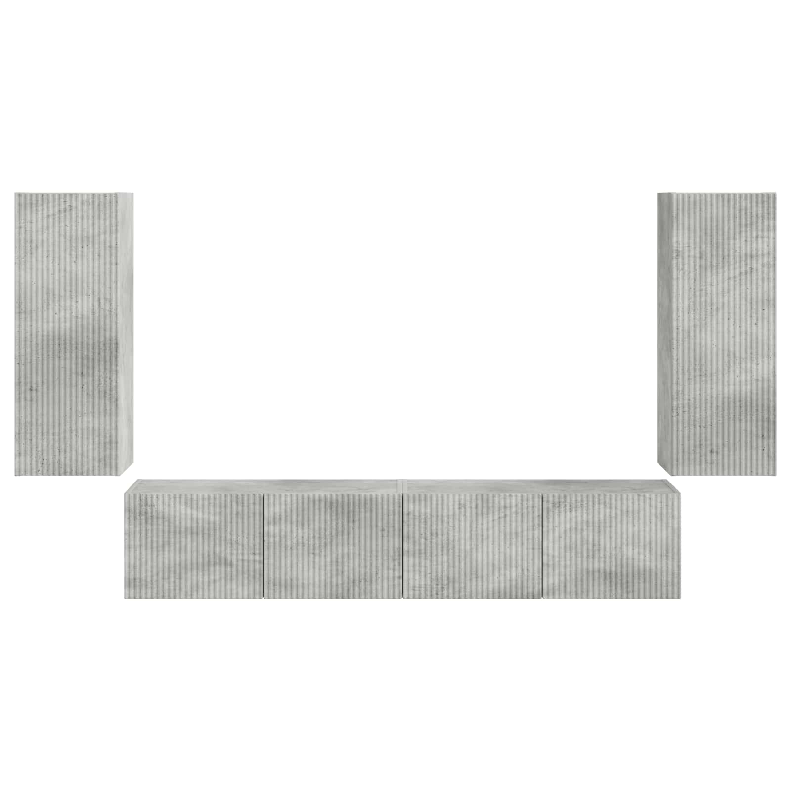 Set zidnog ormarića za TV 4 pcs Betonski sivi Konstruirano drvo