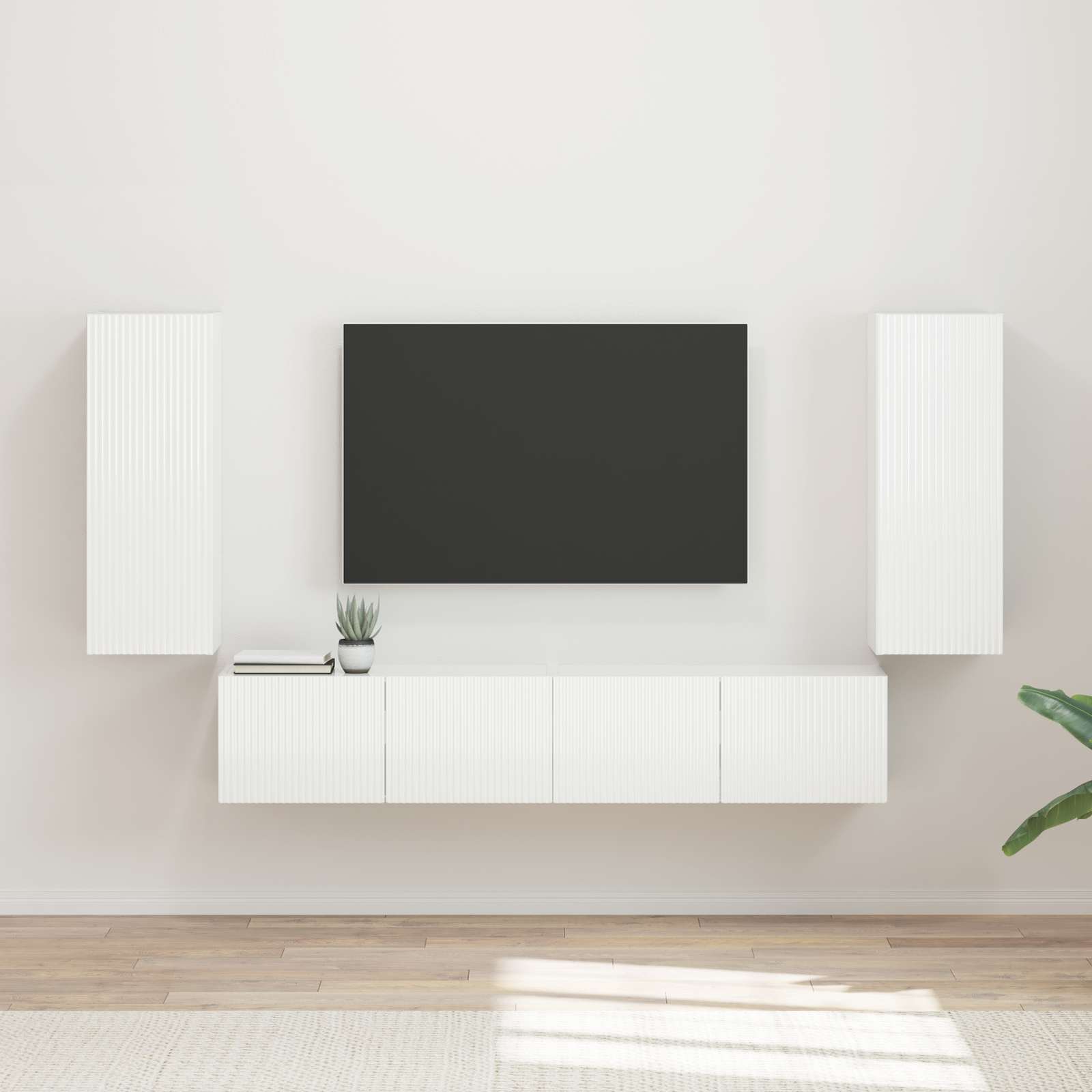 Set zidnog ormarića za TV Zidne 4 pcs Visoki sjaj bijela