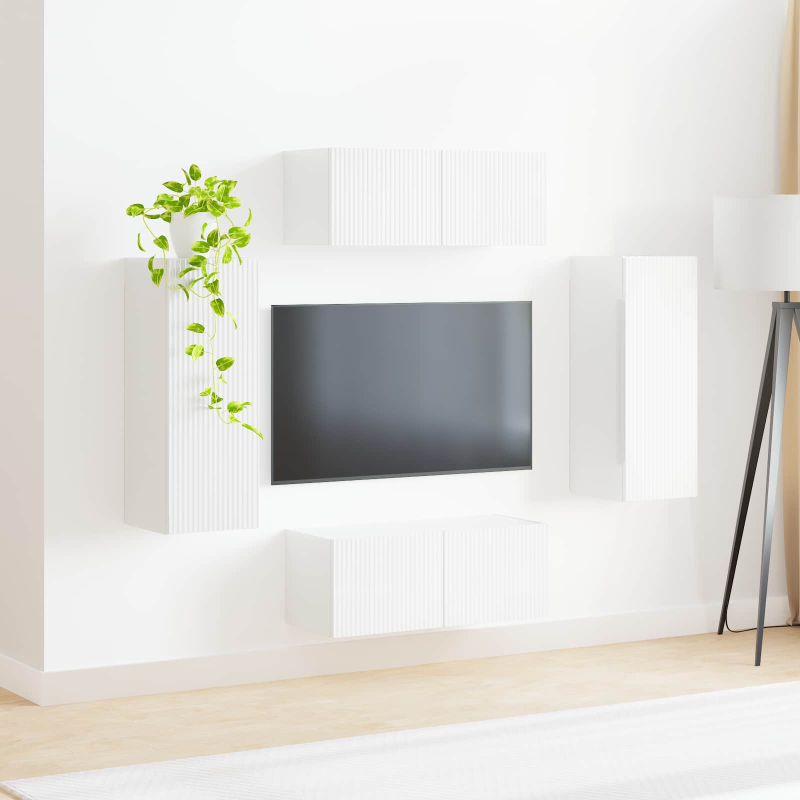 Set zidnog ormarića za TV Zidne 4 pcs Visoki sjaj bijela