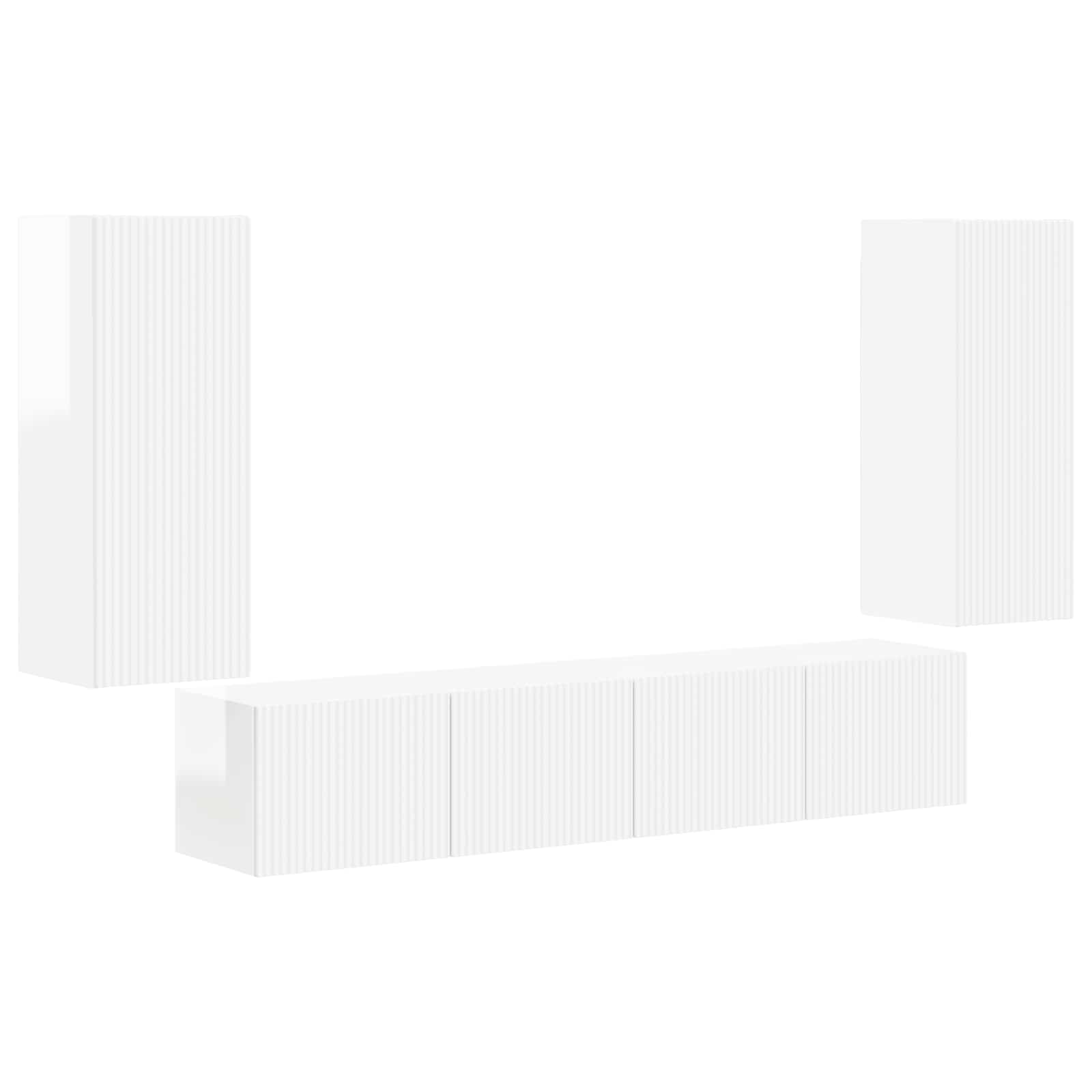 Set zidnog ormarića za TV Zidne 4 pcs Visoki sjaj bijela