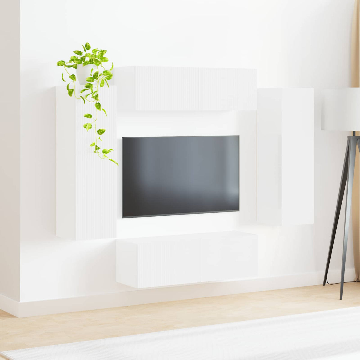 Set zidnog ormarića za TV Zidne 4 pcs Bijelo Konstruirano drvo