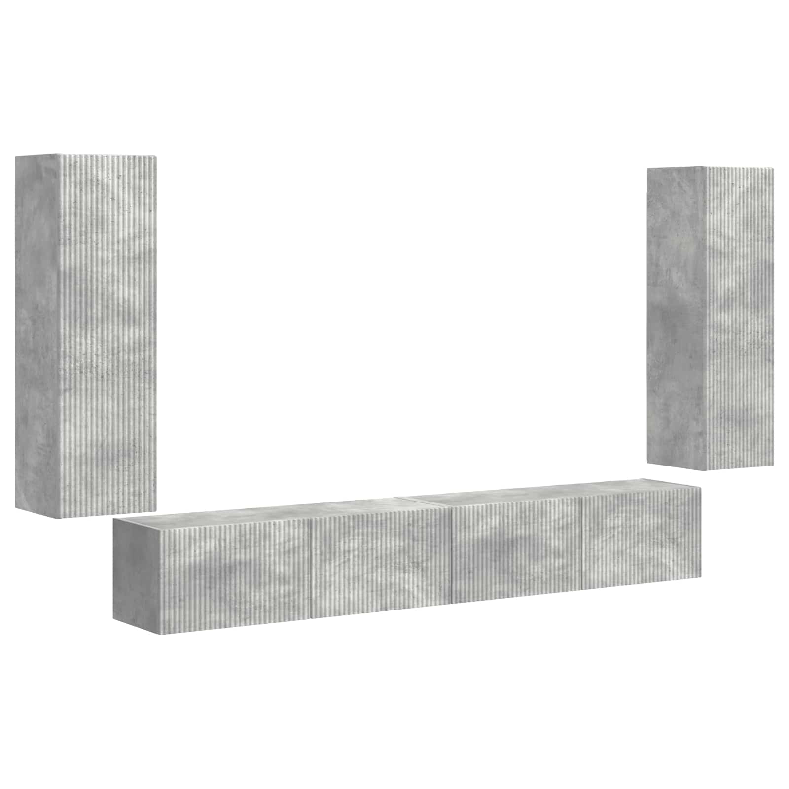 Set zidnog ormarića za TV 4 pcs Betonski sivi Konstruirano drvo