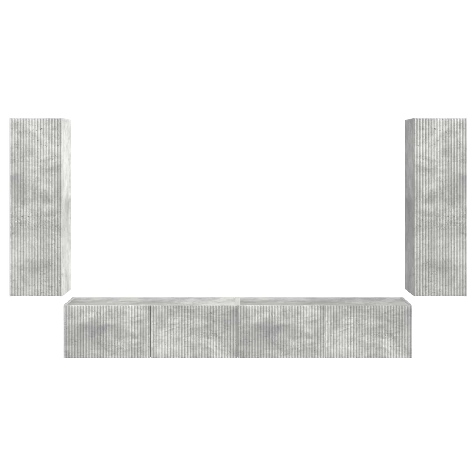 Set zidnog ormarića za TV 4 pcs Betonski sivi Konstruirano drvo