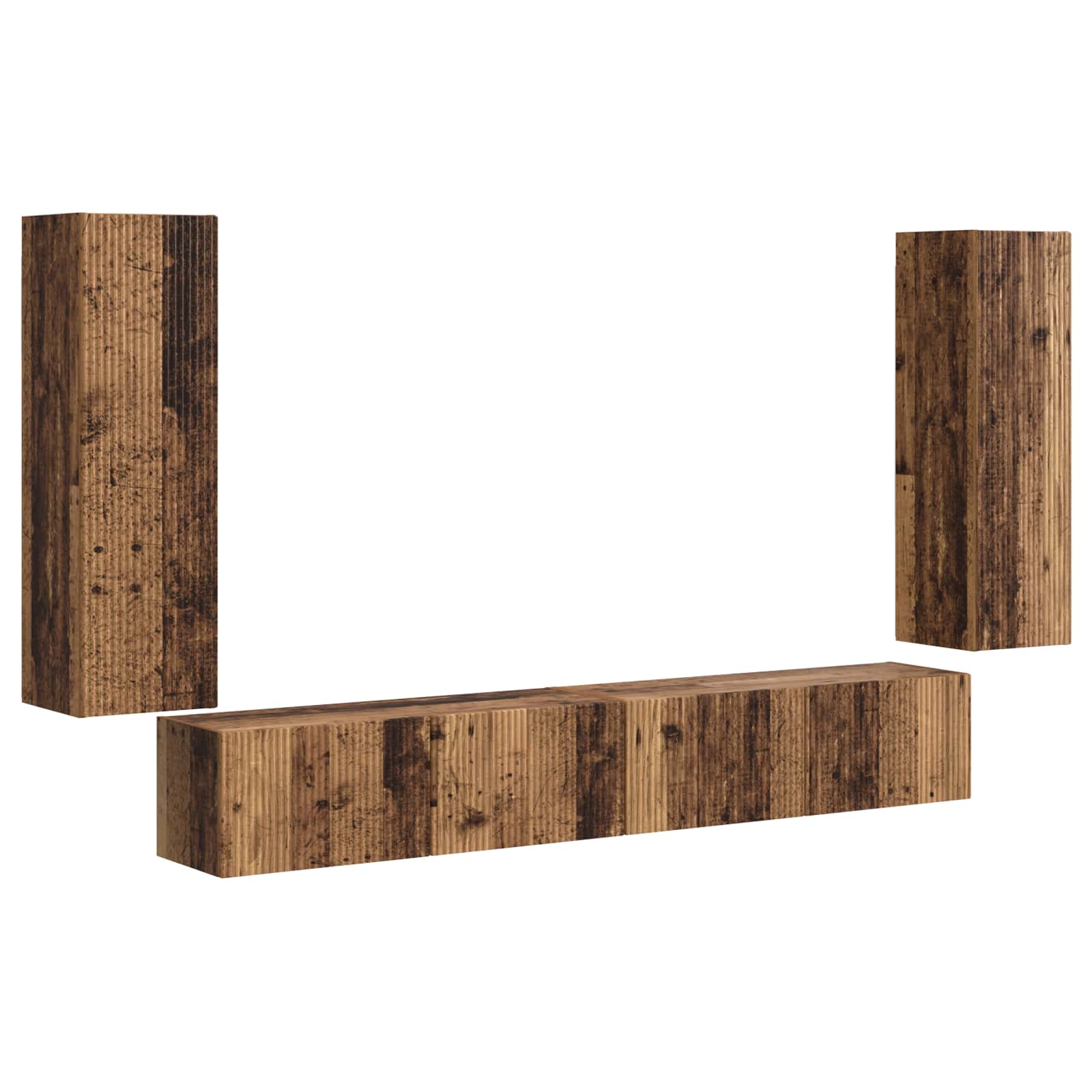 Set zidnog ormarića za TV 4 pcs 29,5 x 31 x 100 cm Staro drvo