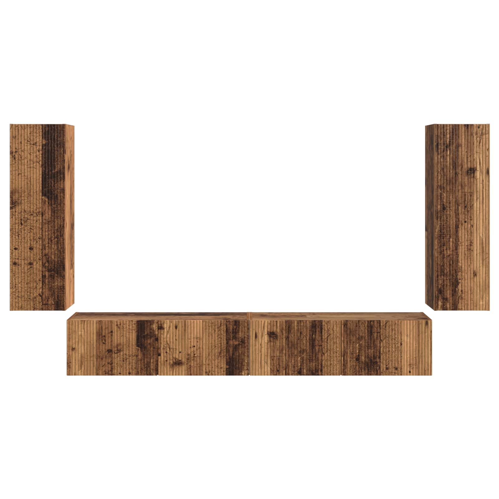 Set zidnog ormarića za TV 4 pcs 29,5 x 31 x 100 cm Staro drvo