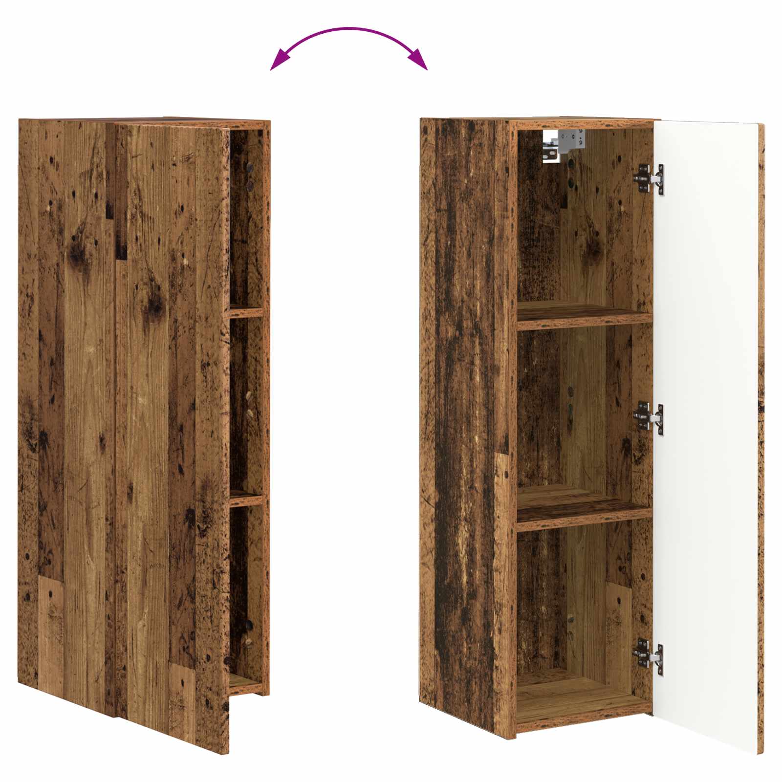 Set zidnog ormarića za TV 4 pcs 29,5 x 31 x 100 cm Staro drvo
