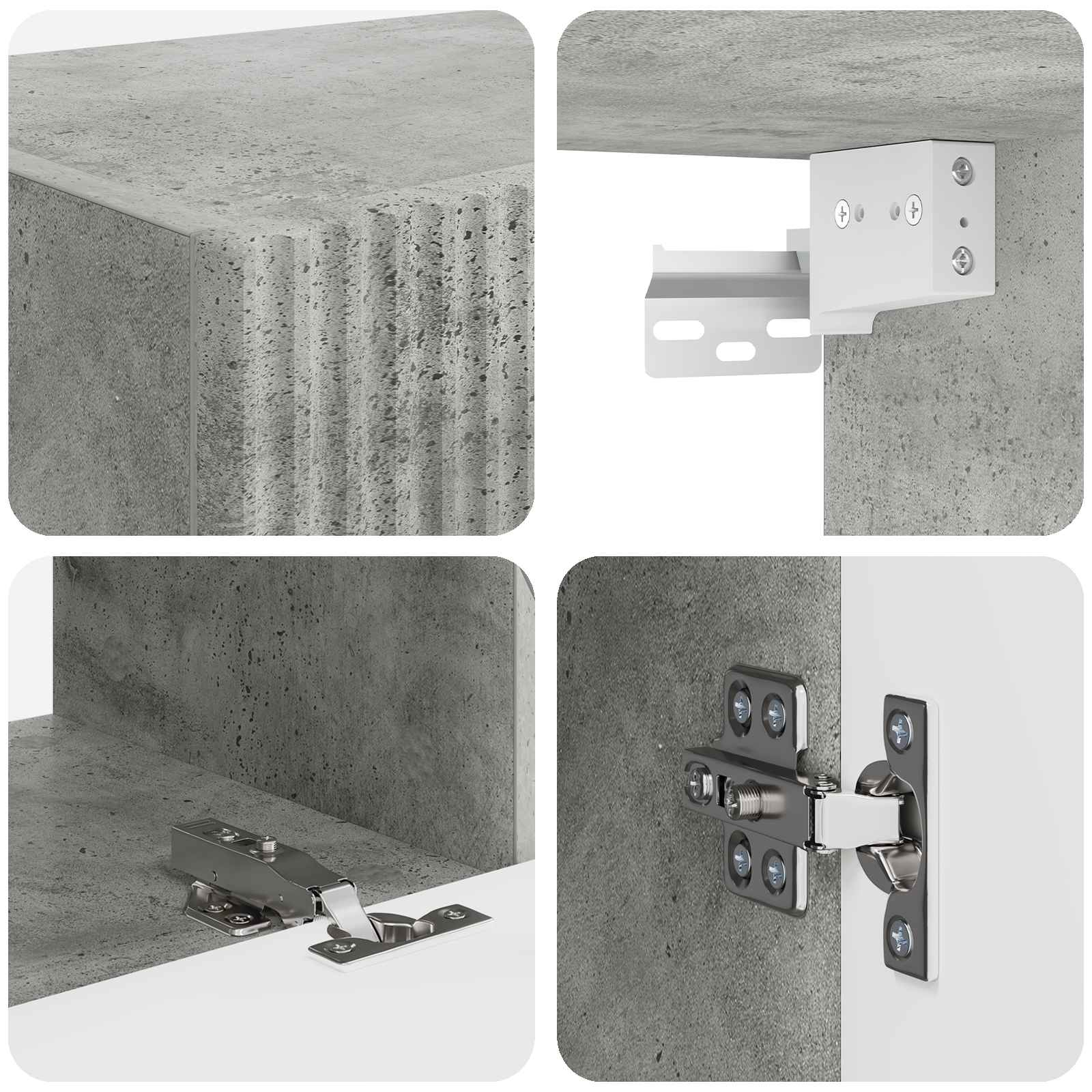 Set zidnog ormarića za TV 4 pcs Betonski sivi Konstruirano drvo
