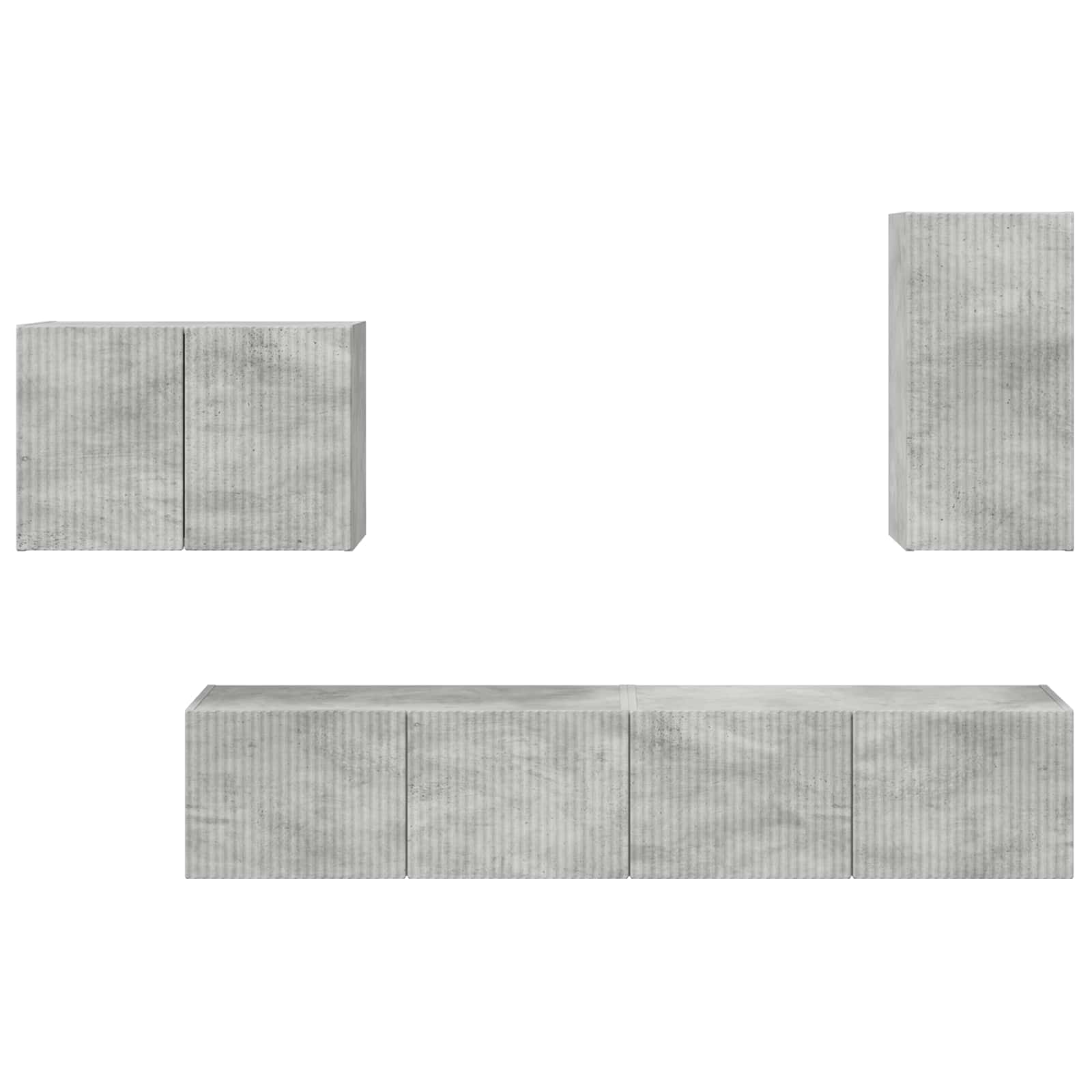 Set zidnog ormarića za TV 4 pcs Betonski sivi Konstruirano drvo