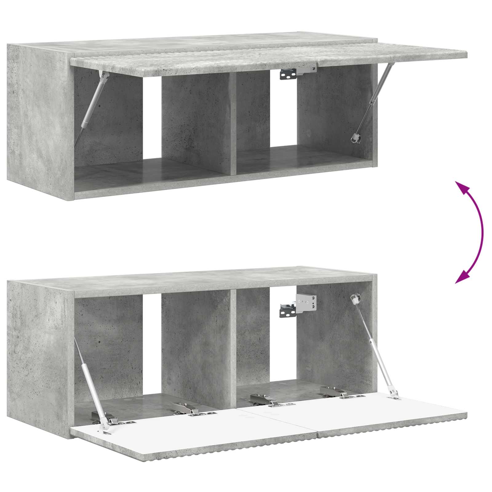 Set zidnog ormarića za TV 4 pcs Betonski sivi Konstruirano drvo