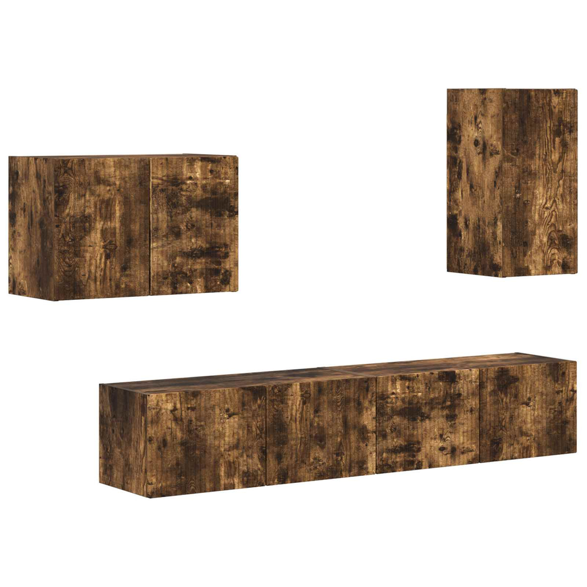 Set zidnog ormarića za TV Zidne 4 pcs Dimljeni hrast