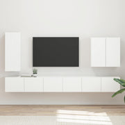 Set zidnog ormarića za TV Zidne 6 pcs Bijelo