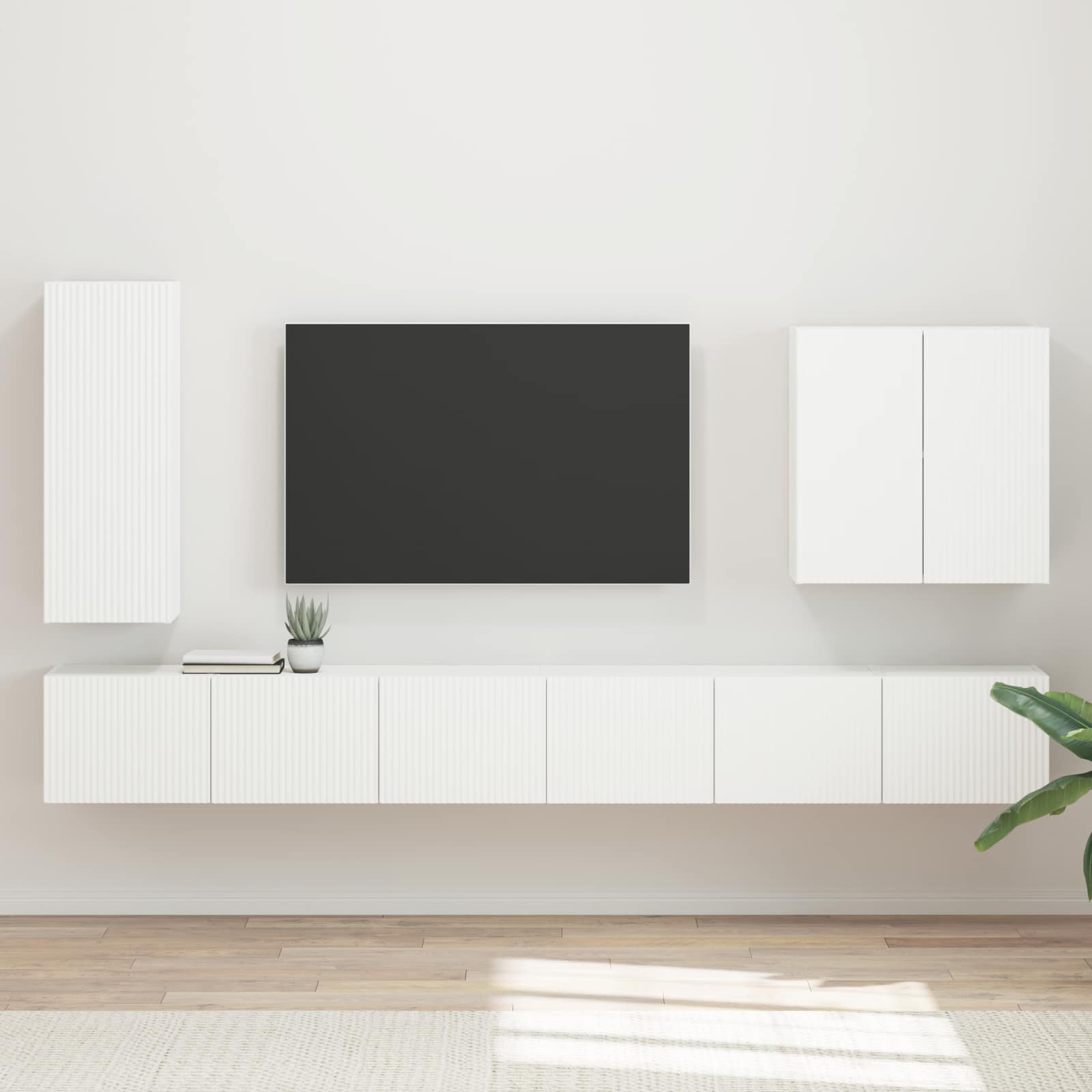 Set zidnog ormarića za TV Zidne 6 pcs Bijelo