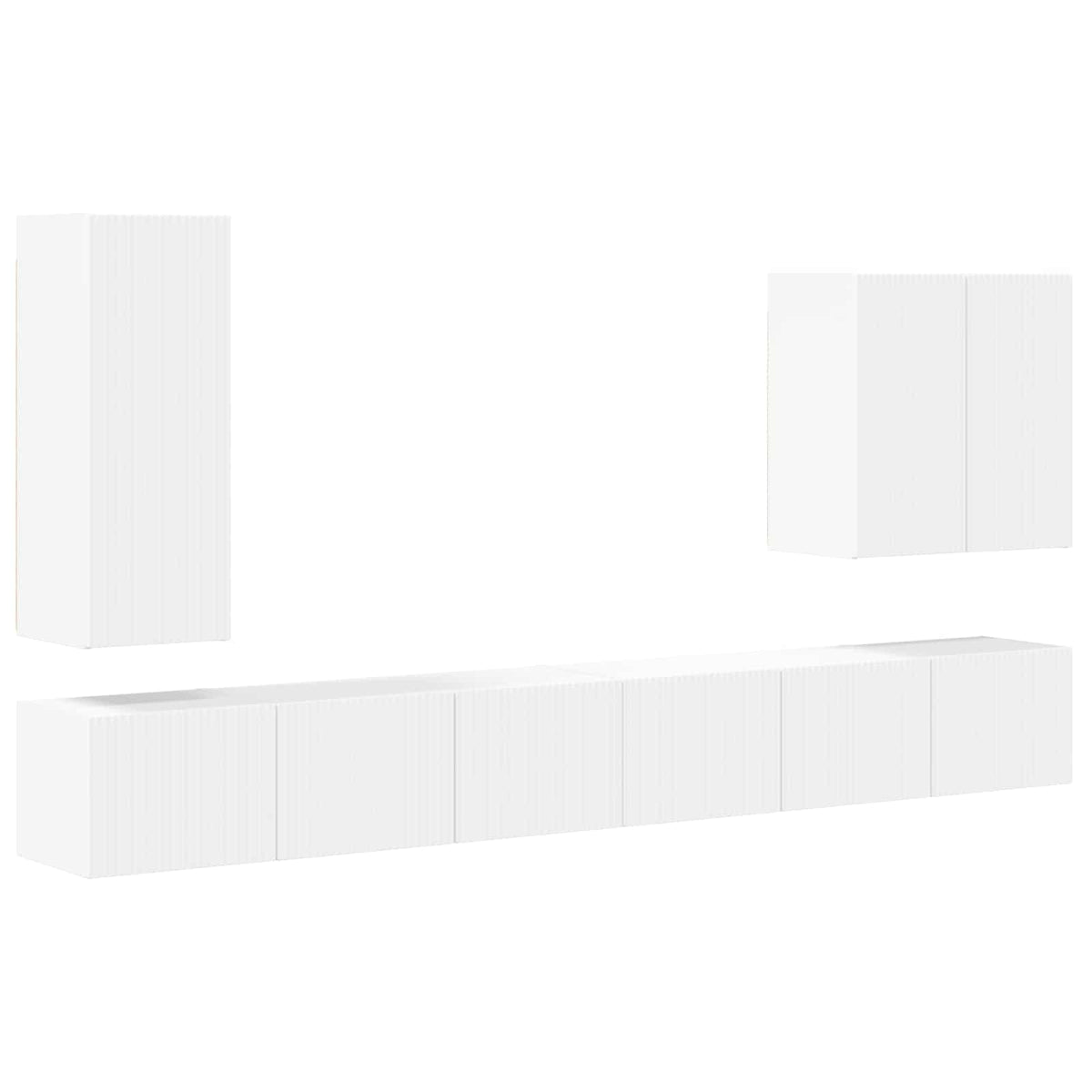 Set zidnog ormarića za TV Zidne 6 pcs Bijelo