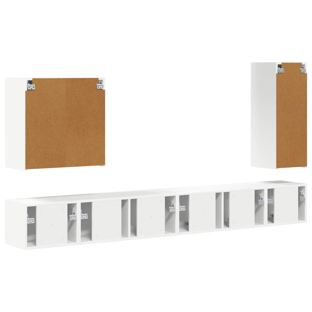 Set zidnog ormarića za TV Zidne 6 pcs Bijelo