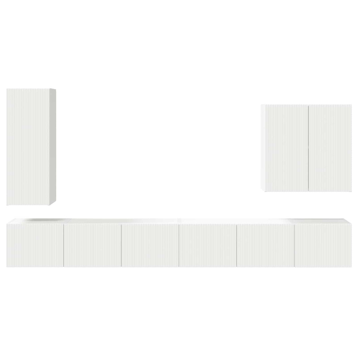 Set zidnog ormarića za TV Zidne 6 pcs Bijelo