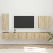 Set zidnog ormarića za TV Zidne 6 pcs Sonoma hrast