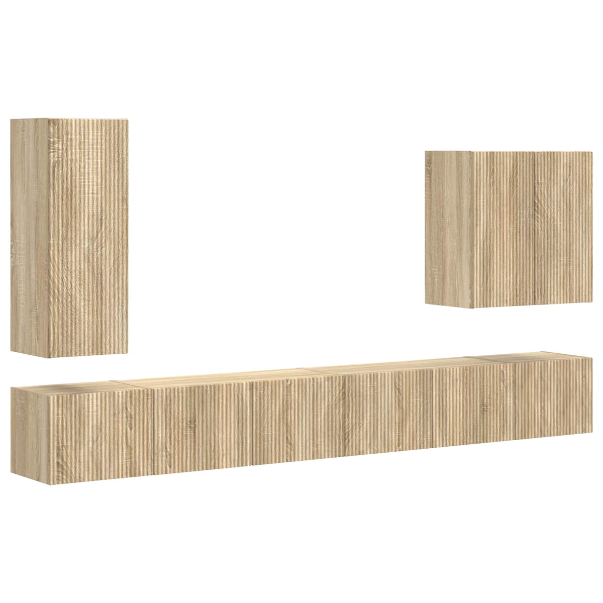 Set zidnog ormarića za TV Zidne 6 pcs Sonoma hrast