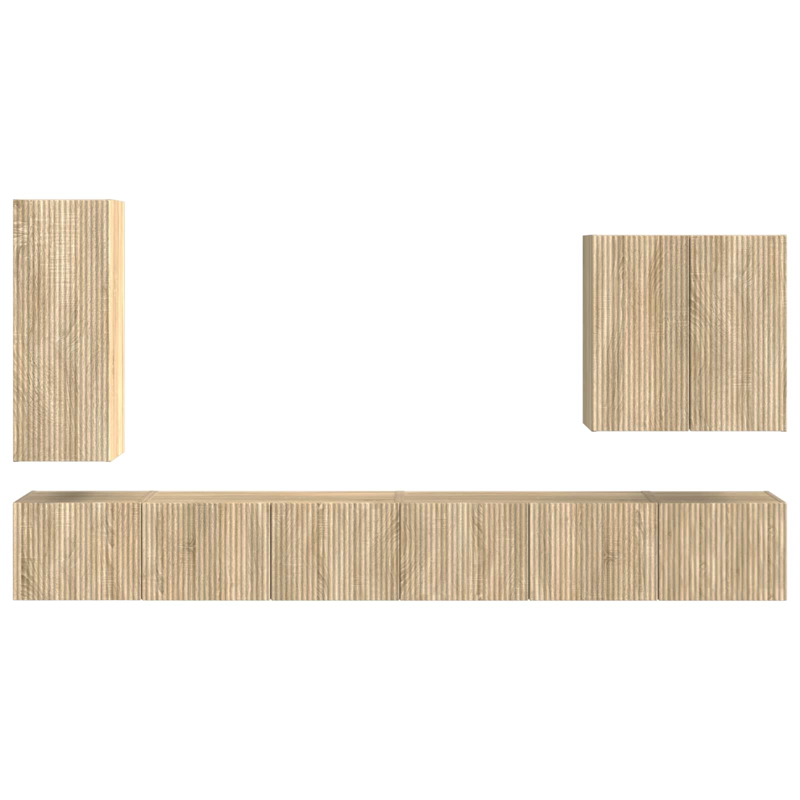 Set zidnog ormarića za TV Zidne 6 pcs Sonoma hrast