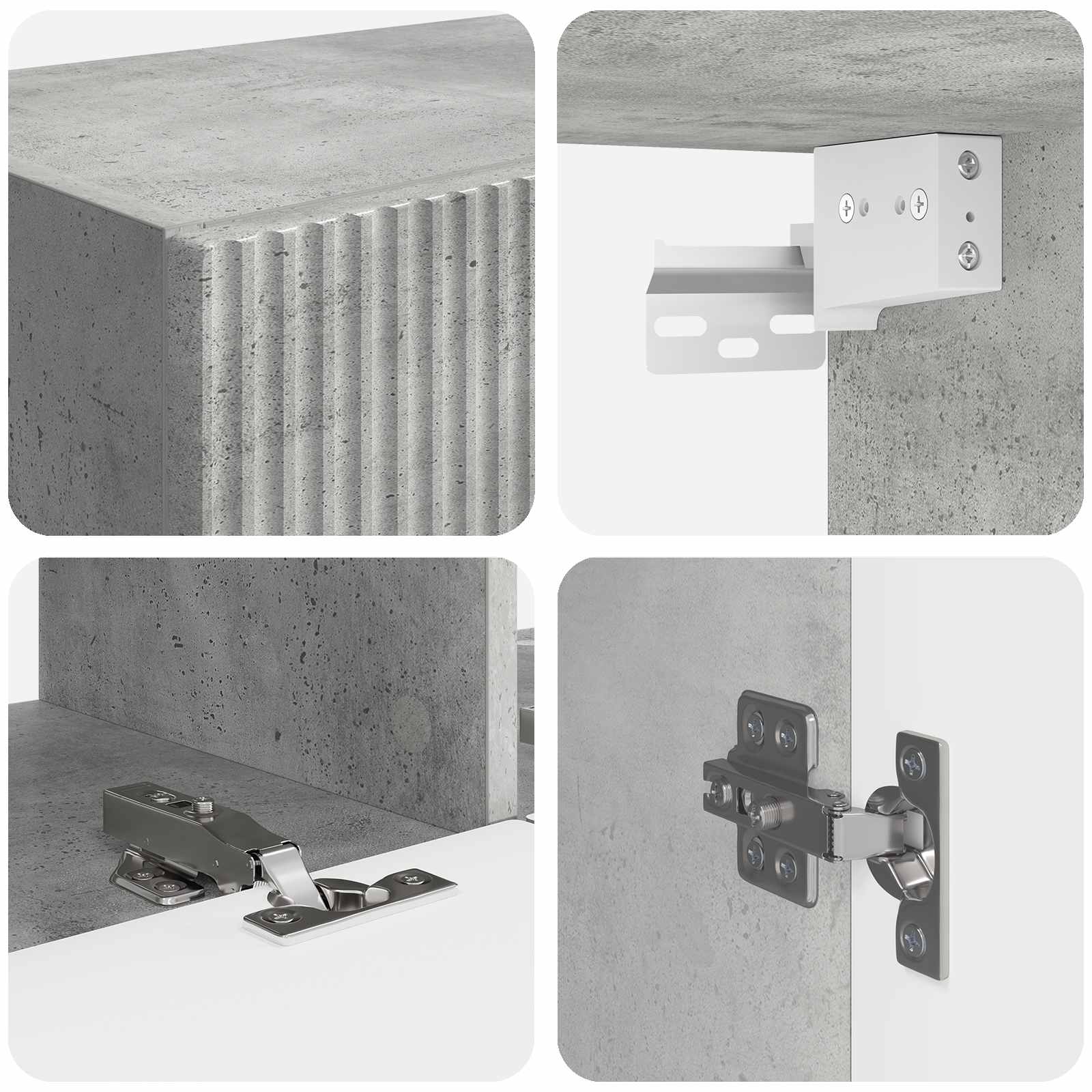 Set zidnog ormarića za TV Zidne 6 pcs Betonski sivi