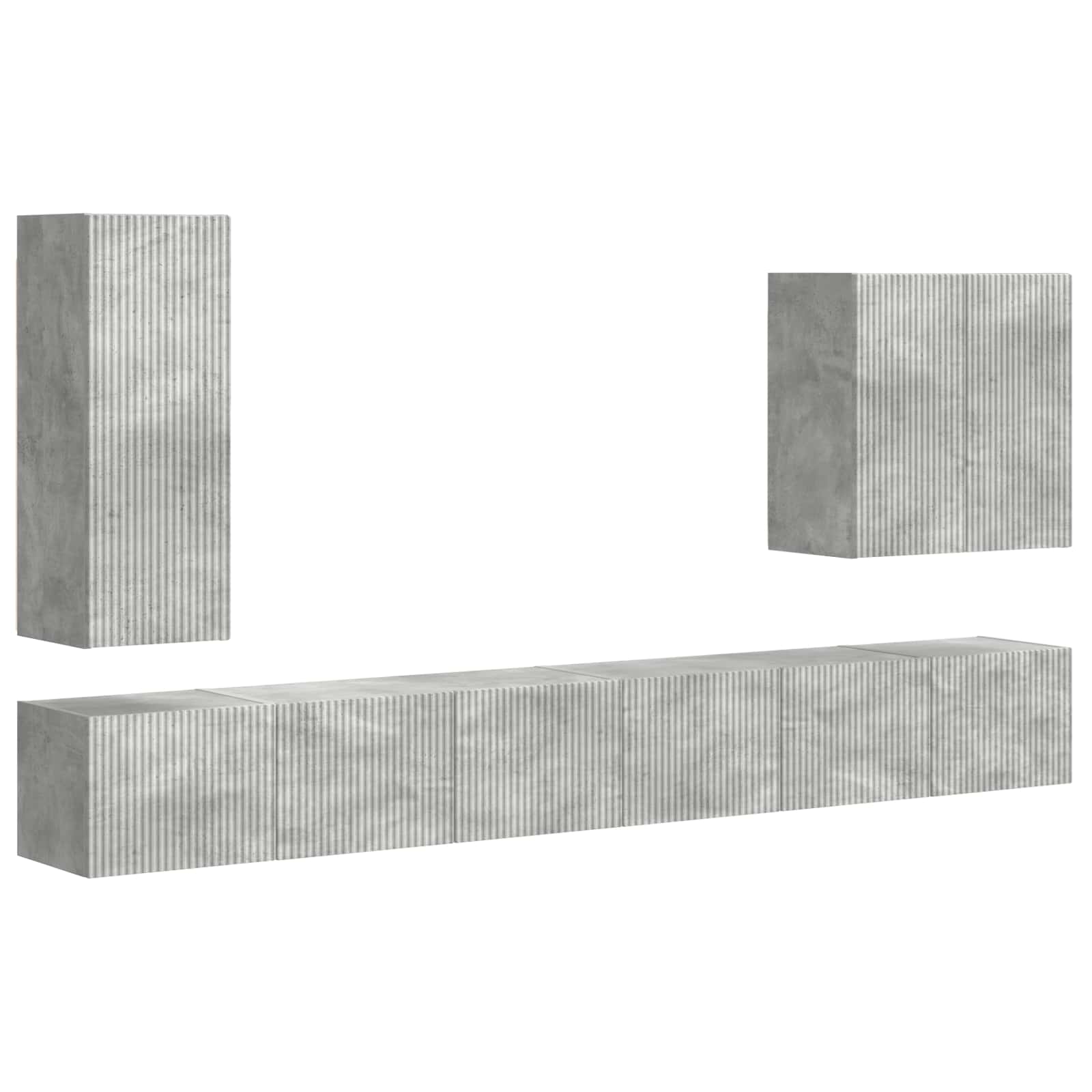 Set zidnog ormarića za TV Zidne 6 pcs Betonski sivi