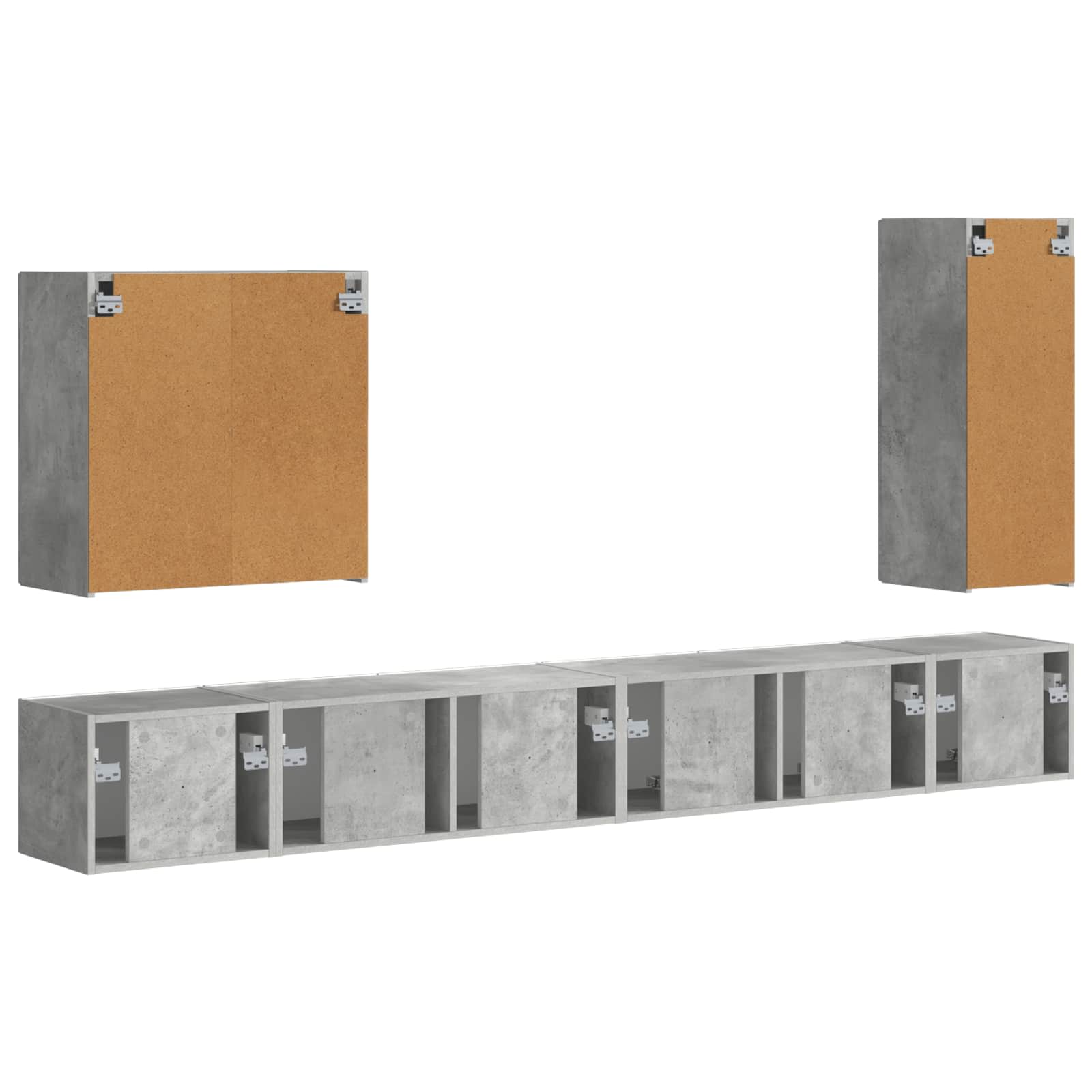 Set zidnog ormarića za TV Zidne 6 pcs Betonski sivi
