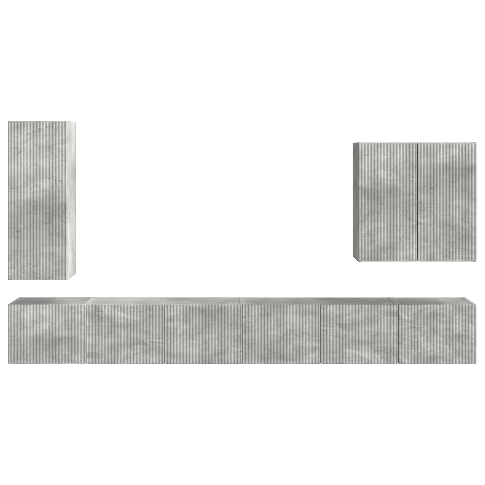 Set zidnog ormarića za TV Zidne 6 pcs Betonski sivi