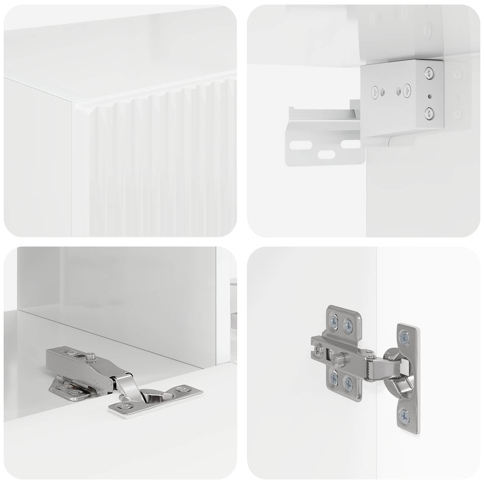 Set zidnog ormarića za TV Zidne 6 pcs Visoki sjaj bijela
