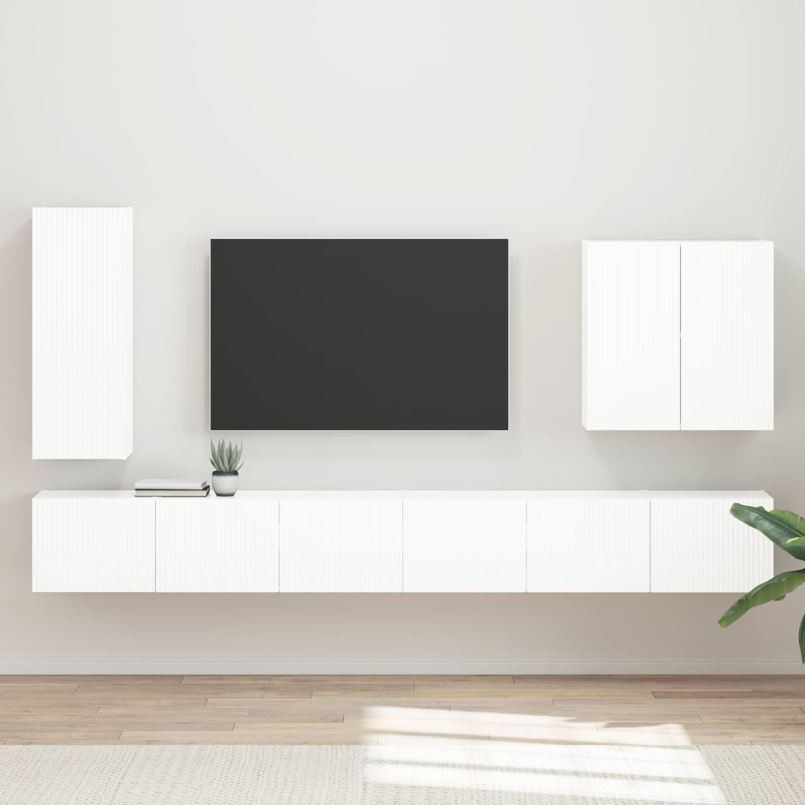 Set zidnog ormarića za TV Zidne 6 pcs Visoki sjaj bijela