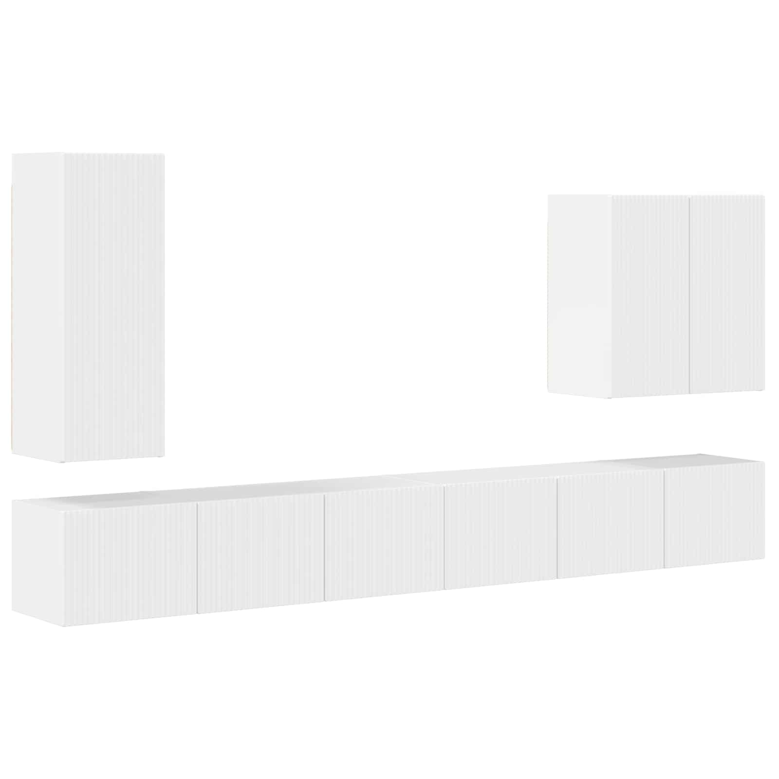Set zidnog ormarića za TV Zidne 6 pcs Visoki sjaj bijela