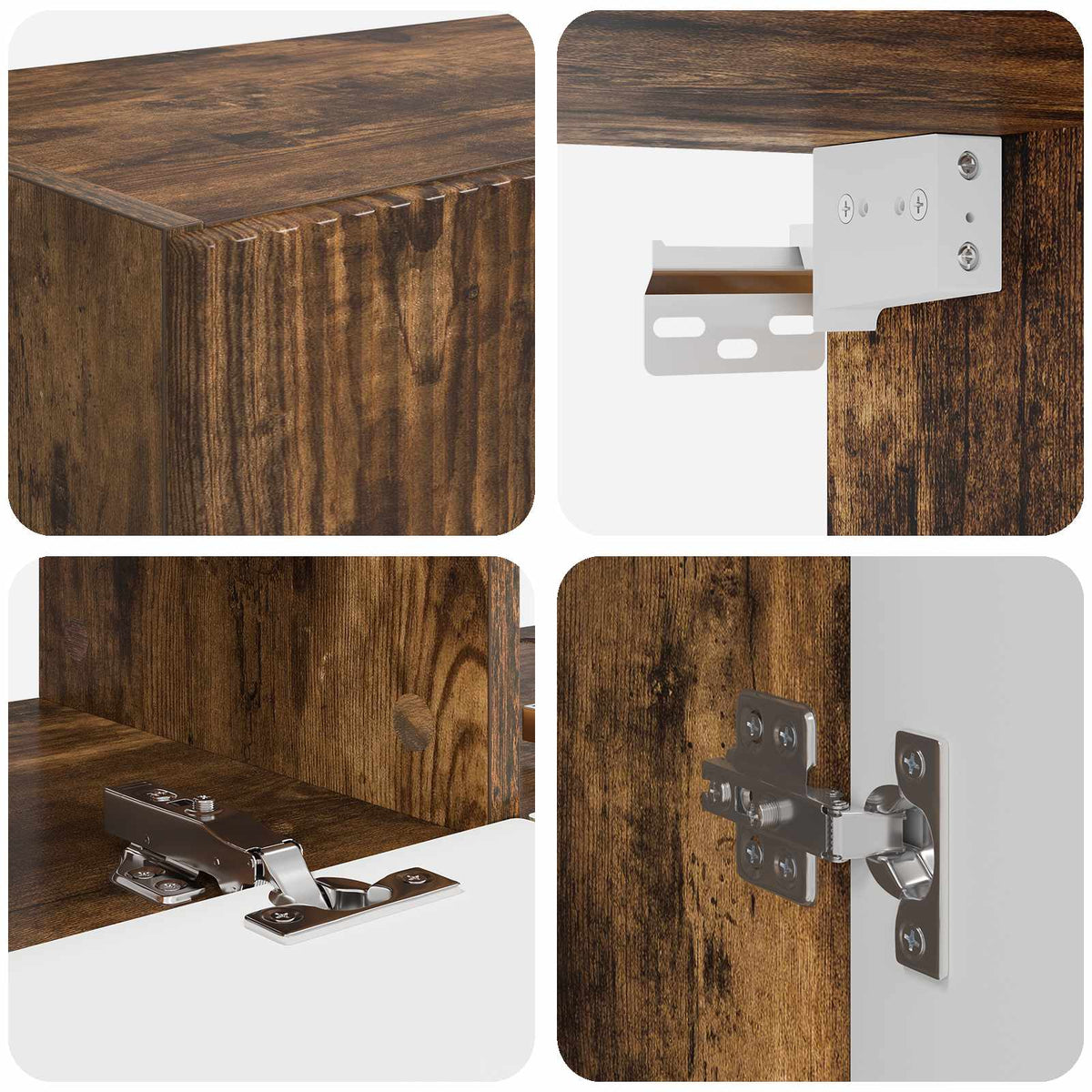 Set zidnog ormarića za TV Zidne 6 pcs Dimljeni hrast