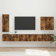 Set zidnog ormarića za TV Zidne 6 pcs Dimljeni hrast
