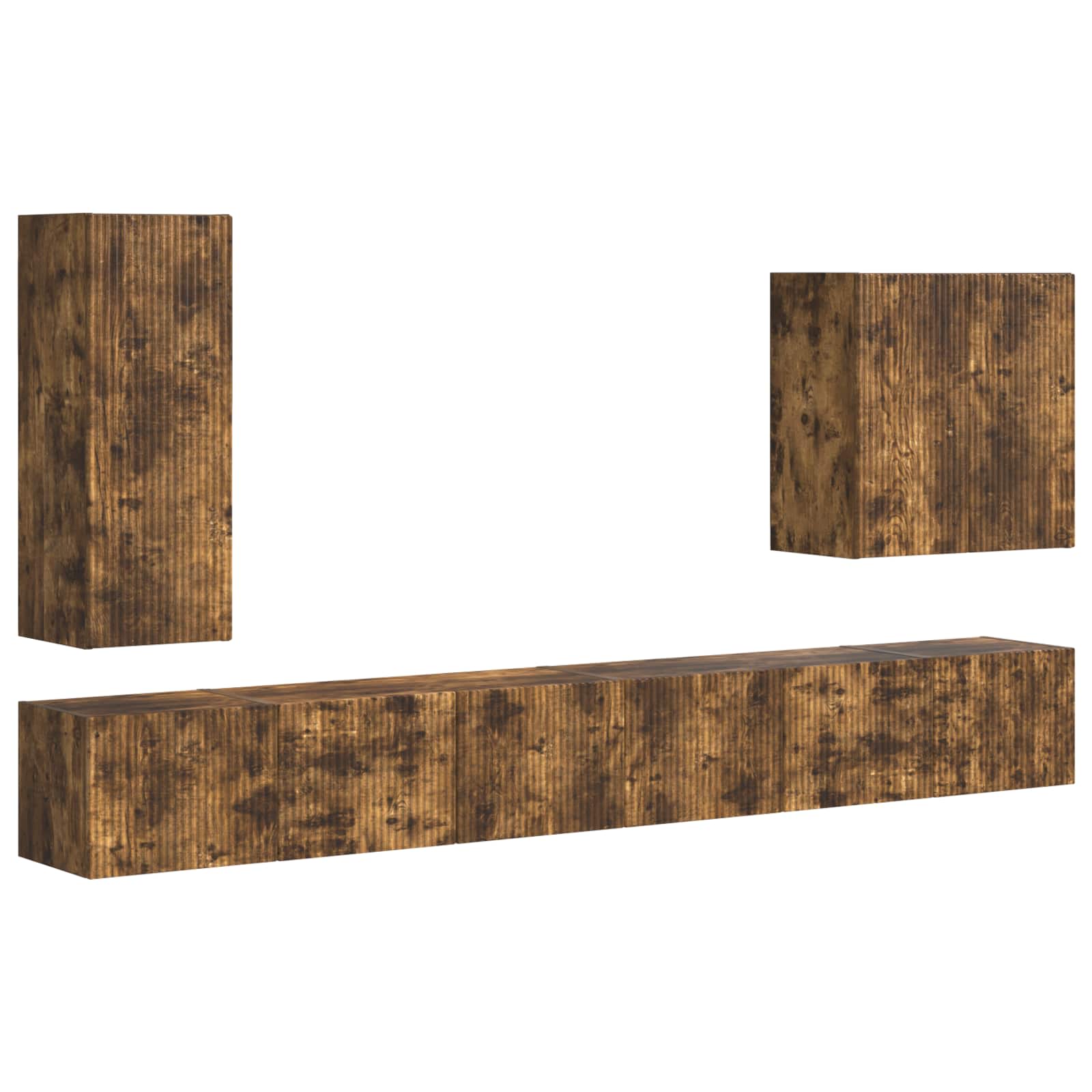 Set zidnog ormarića za TV Zidne 6 pcs Dimljeni hrast