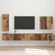 Set zidnog ormarića za TV Zidne 6 pcs Staro drvo