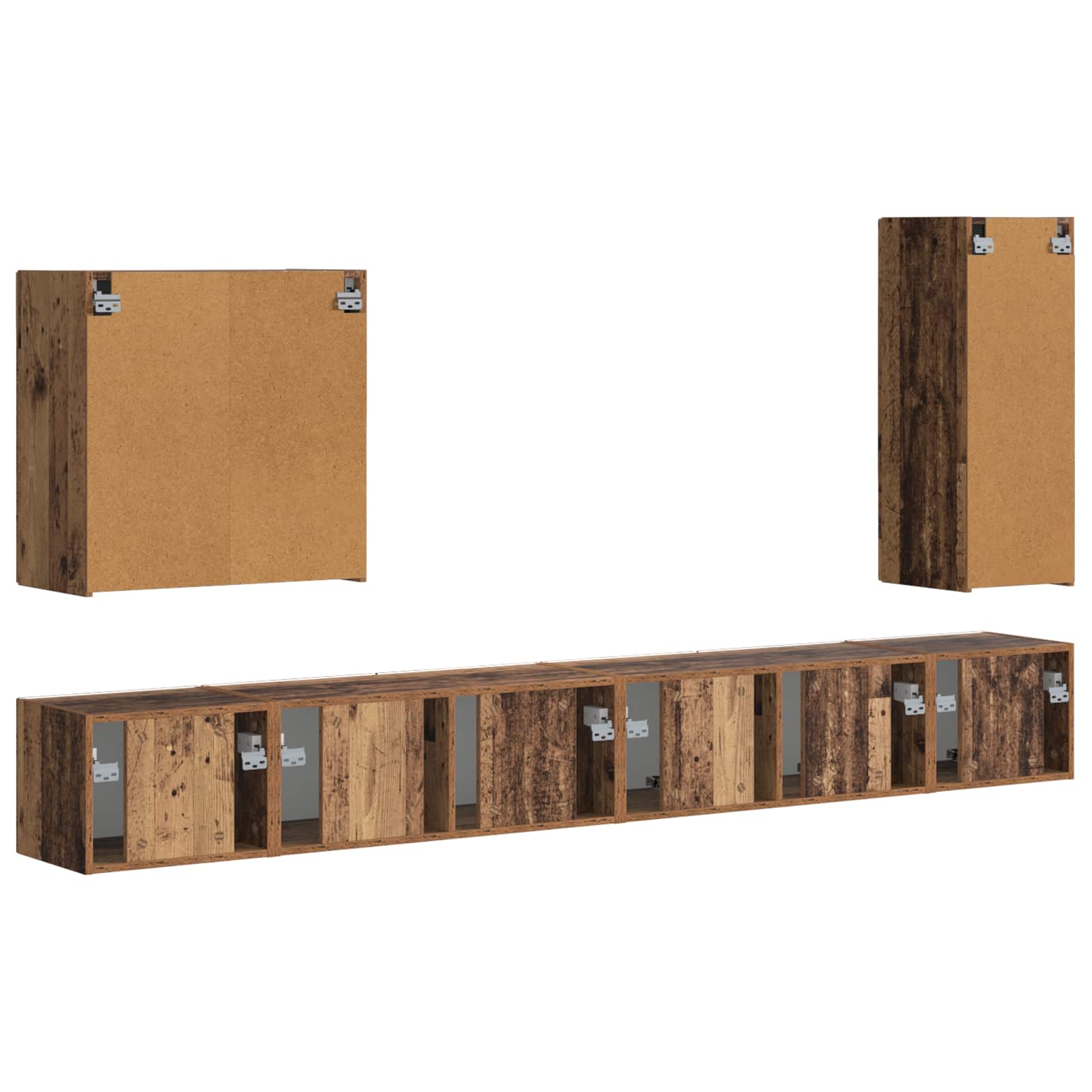 Set zidnog ormarića za TV Zidne 6 pcs Staro drvo
