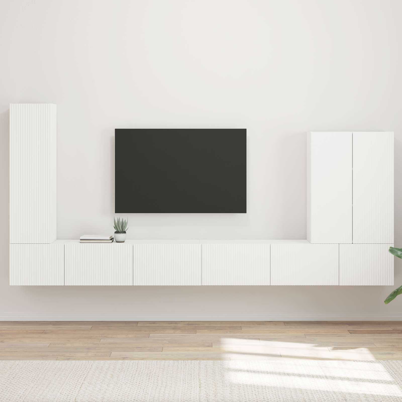 Set zidnog ormarića za TV Zidne 6 pcs Bijelo