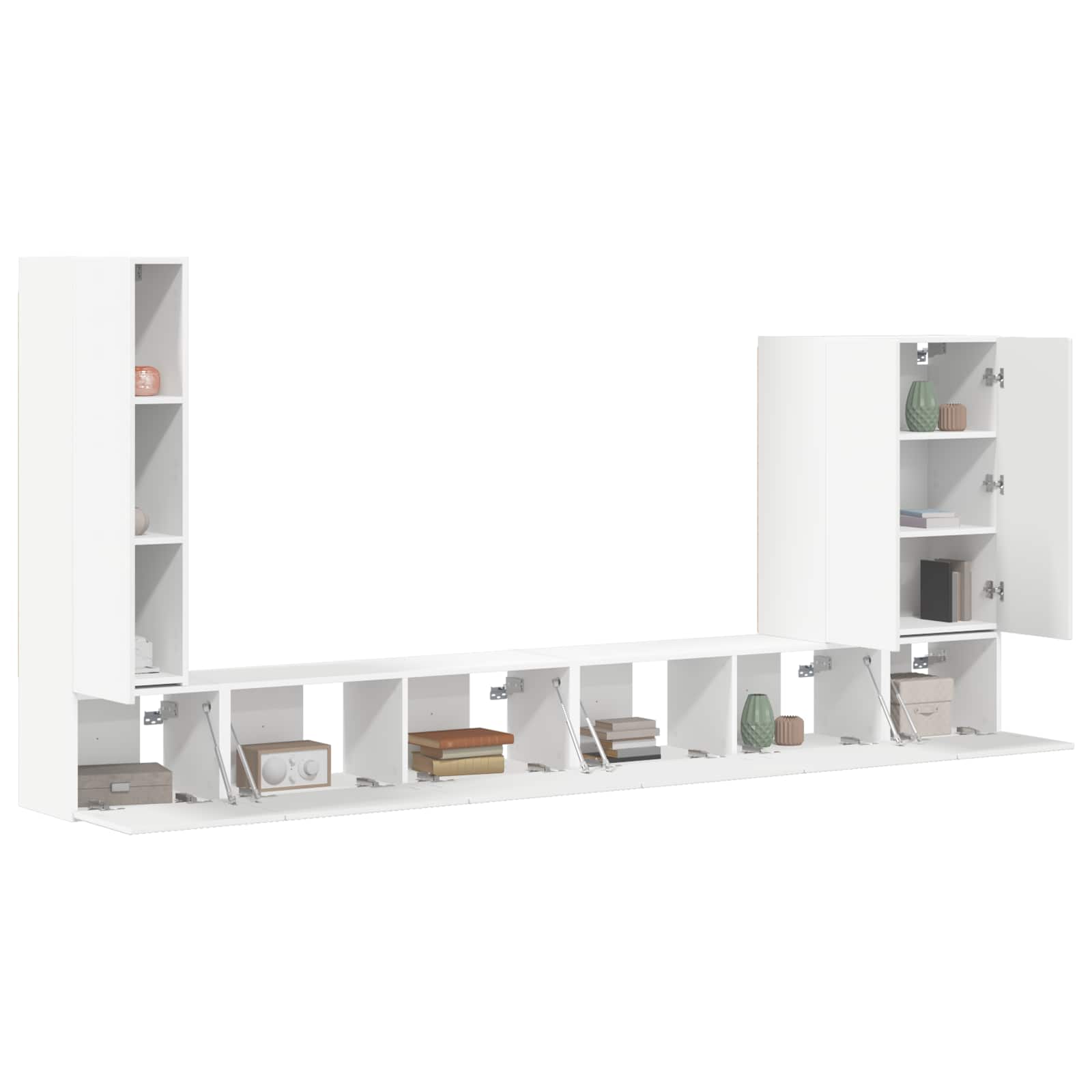 Set zidnog ormarića za TV Zidne 6 pcs Bijelo