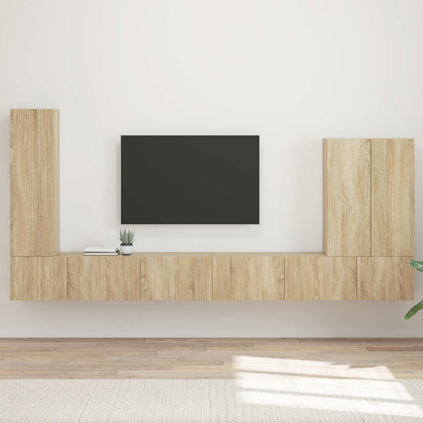 Set zidnog ormarića za TV Zidne 6 pcs Sonoma hrast