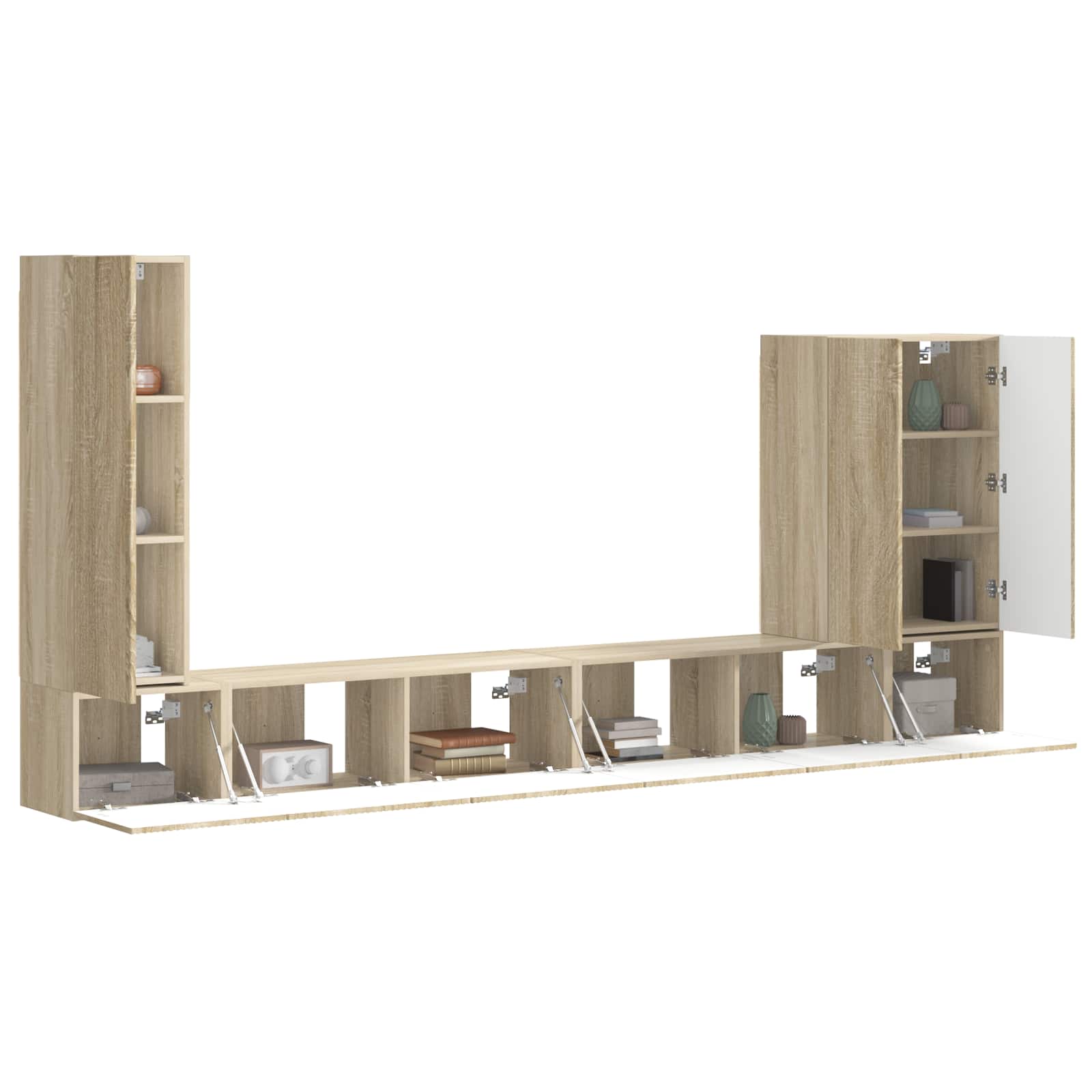 Set zidnog ormarića za TV Zidne 6 pcs Sonoma hrast