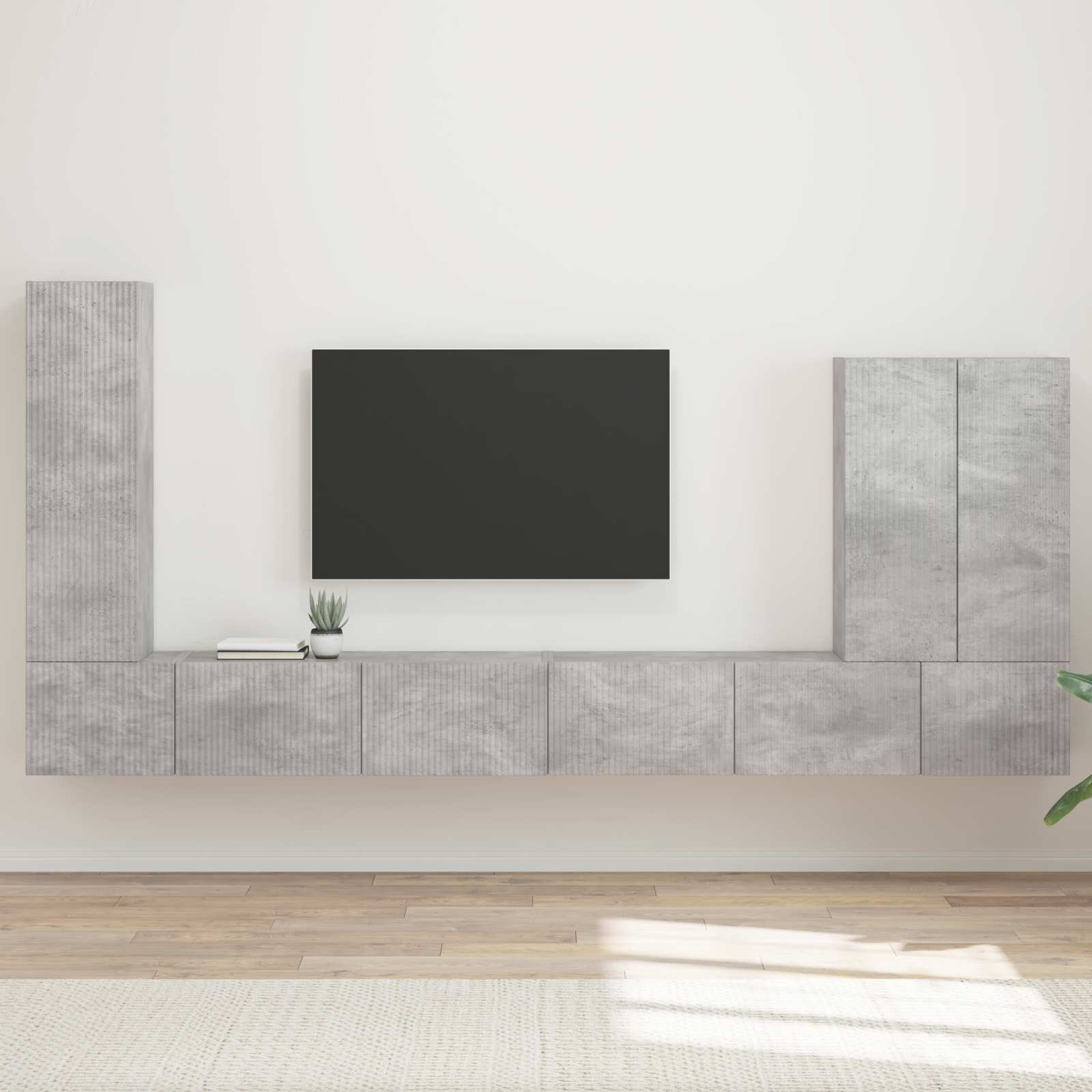 Set zidnog ormarića za TV Zidne 6 pcs Betonski sivi