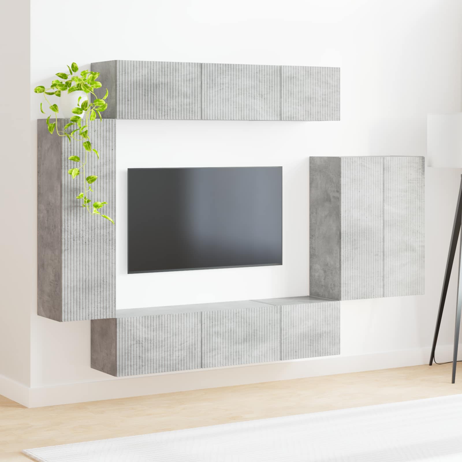 Set zidnog ormarića za TV Zidne 6 pcs Betonski sivi