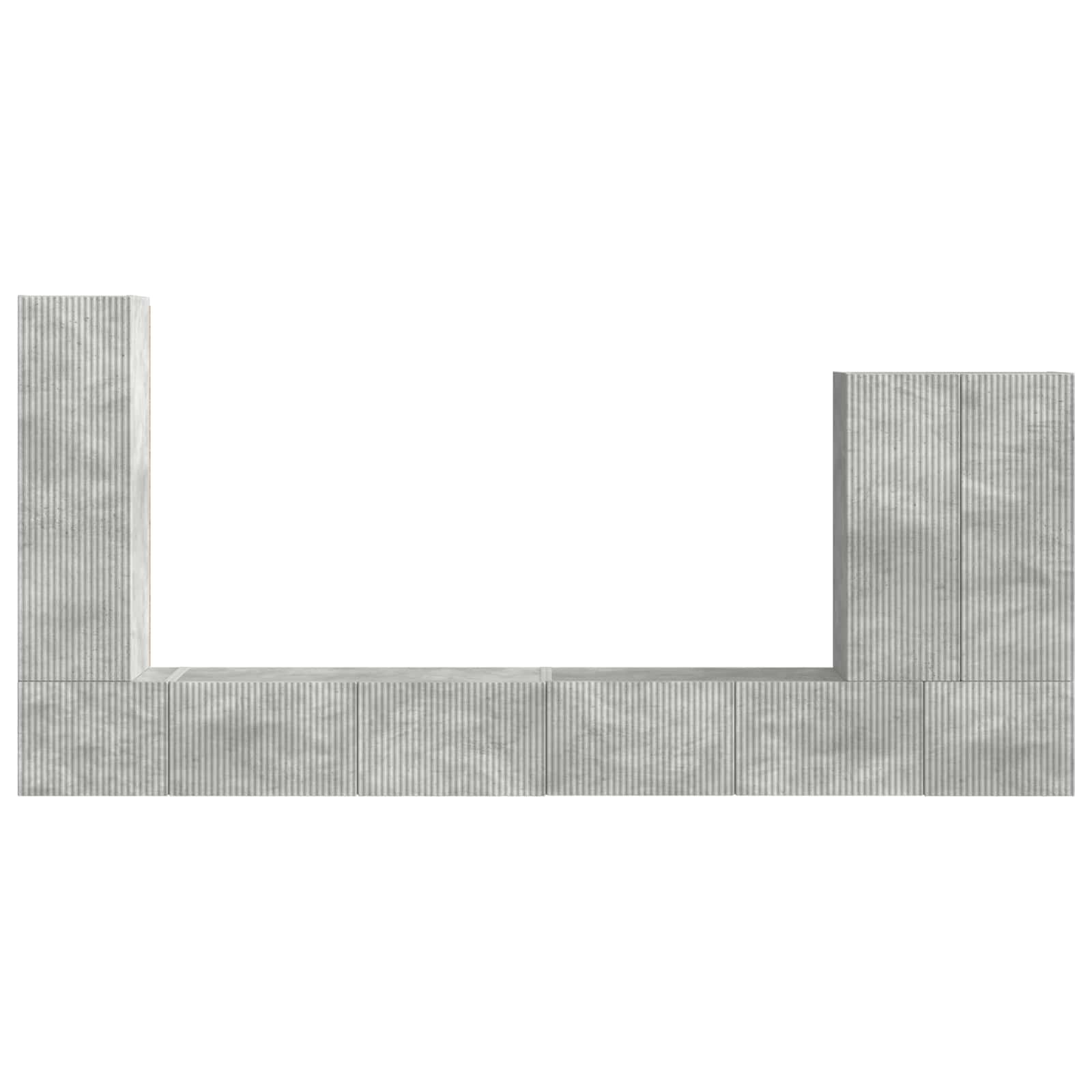 Set zidnog ormarića za TV Zidne 6 pcs Betonski sivi