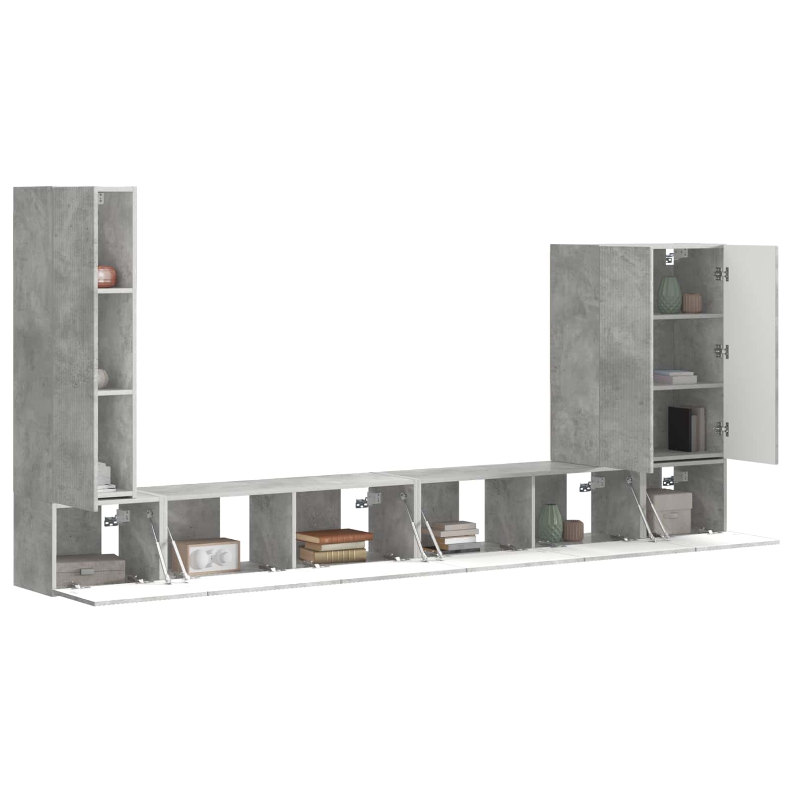 Set zidnog ormarića za TV Zidne 6 pcs Betonski sivi