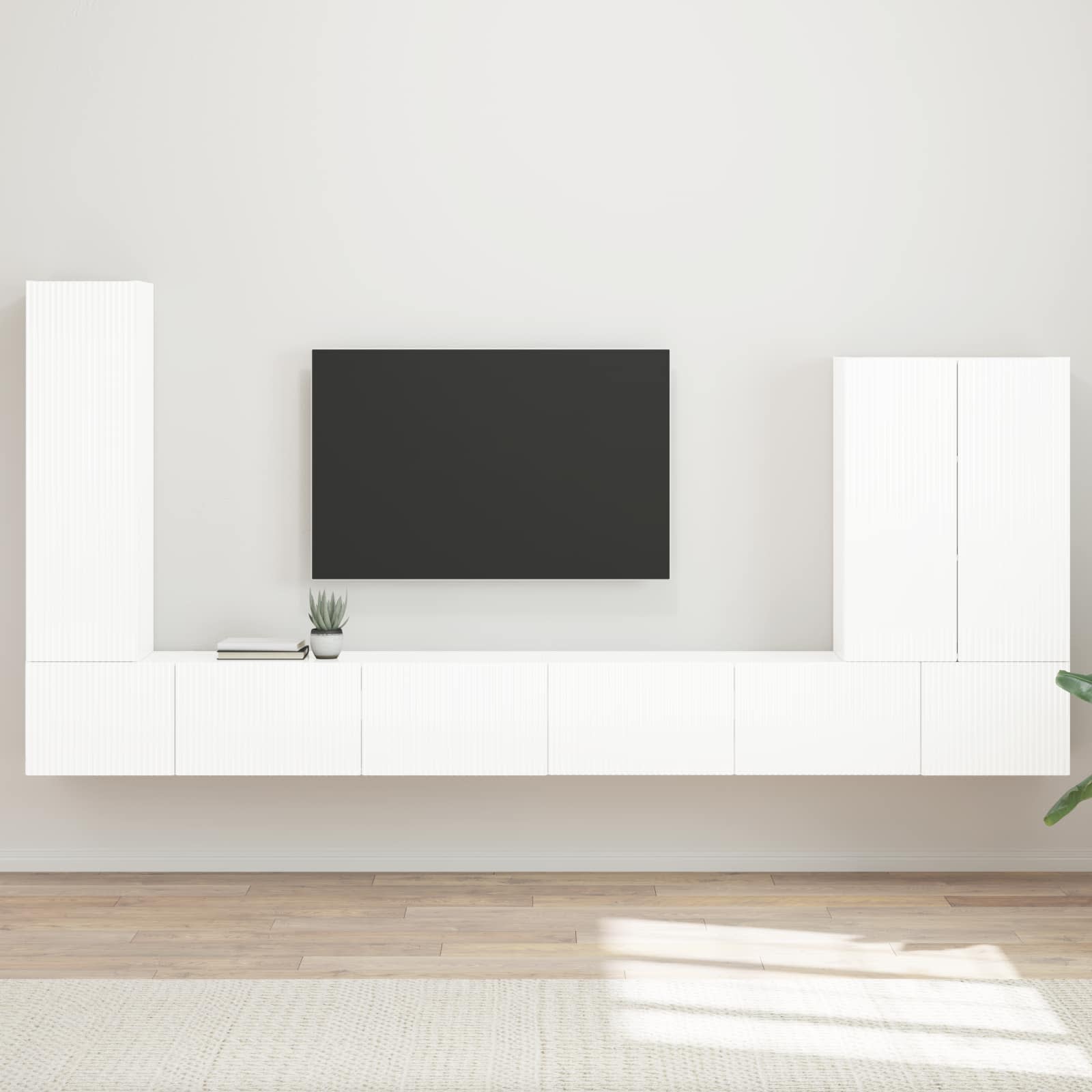 Set zidnog ormarića za TV Zidne 6 pcs Visoki sjaj bijela