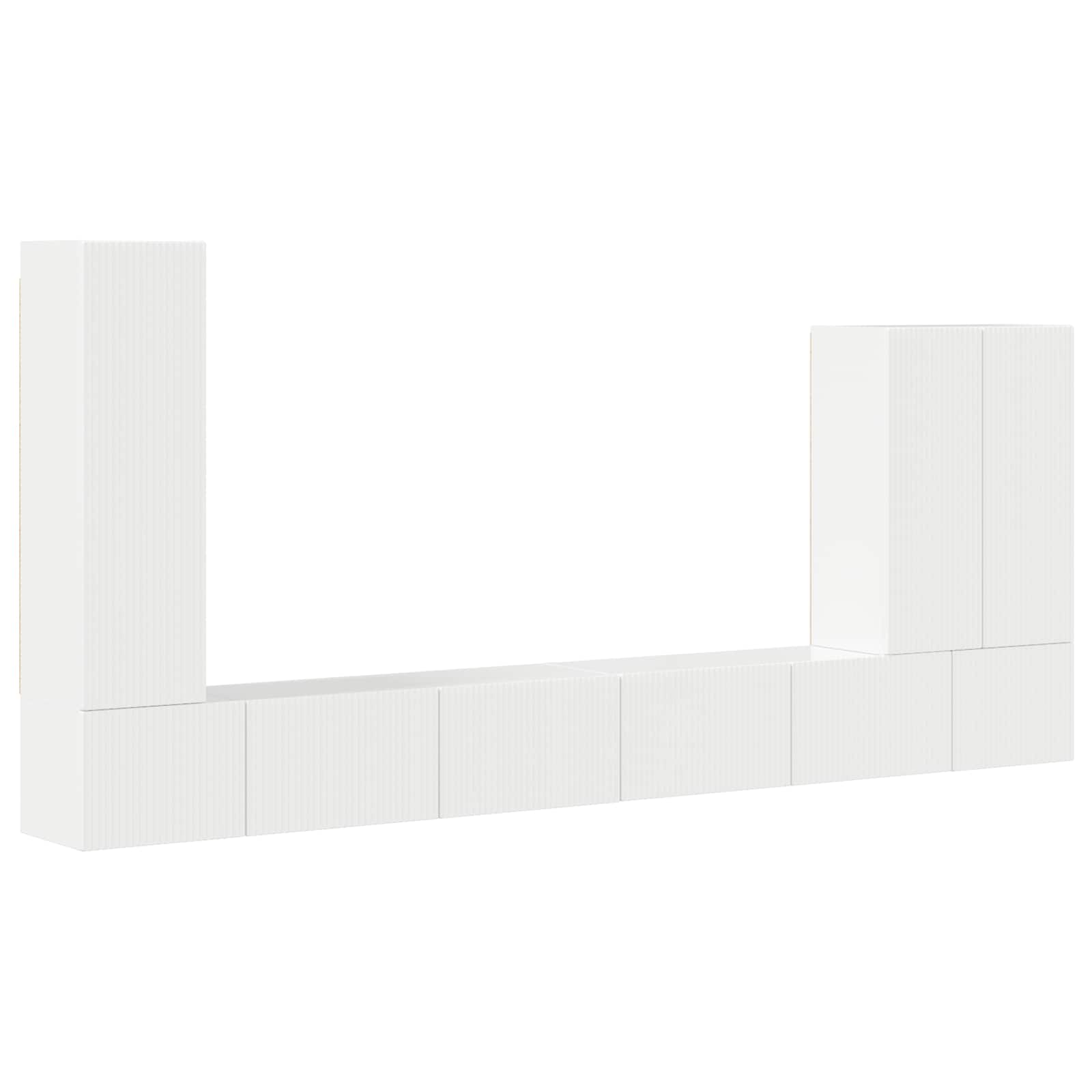 Set zidnog ormarića za TV Zidne 6 pcs Visoki sjaj bijela