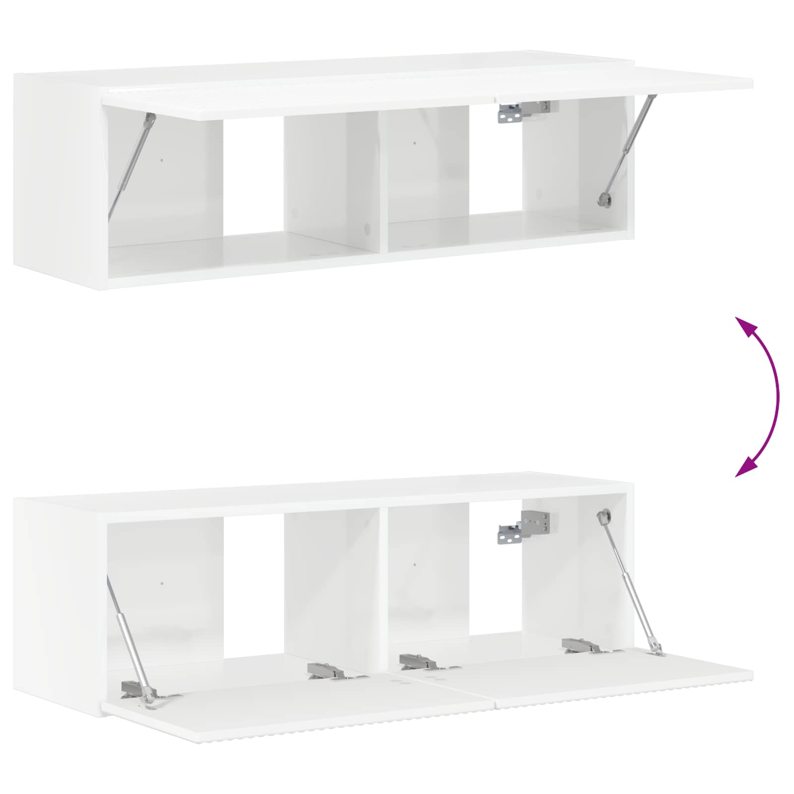 Set zidnog ormarića za TV Zidne 6 pcs Visoki sjaj bijela